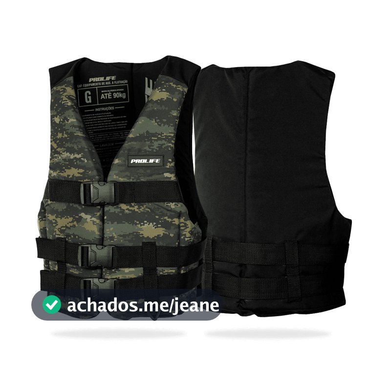 Colete Flutuador Simetria Adulto Prolife Original EAF Até 150kg Pesca Barco Caiaque Rio Lago