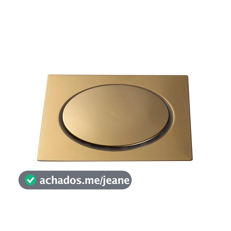 Ralo Click Up Quadrado Para Chão 15Cm Inox Pingoo - Dourado