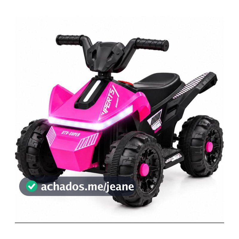 Carrinho de Passeio Infantil 6V Unitoys Quadriciclo Eletrico Sons e Luzes Farol Led