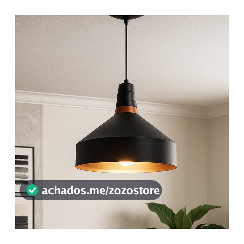 Lustre Pendente Luminária de Teto Moderno Decorativo Sala Quarto Cozinha Industrial Minimalista casa e Apartamento