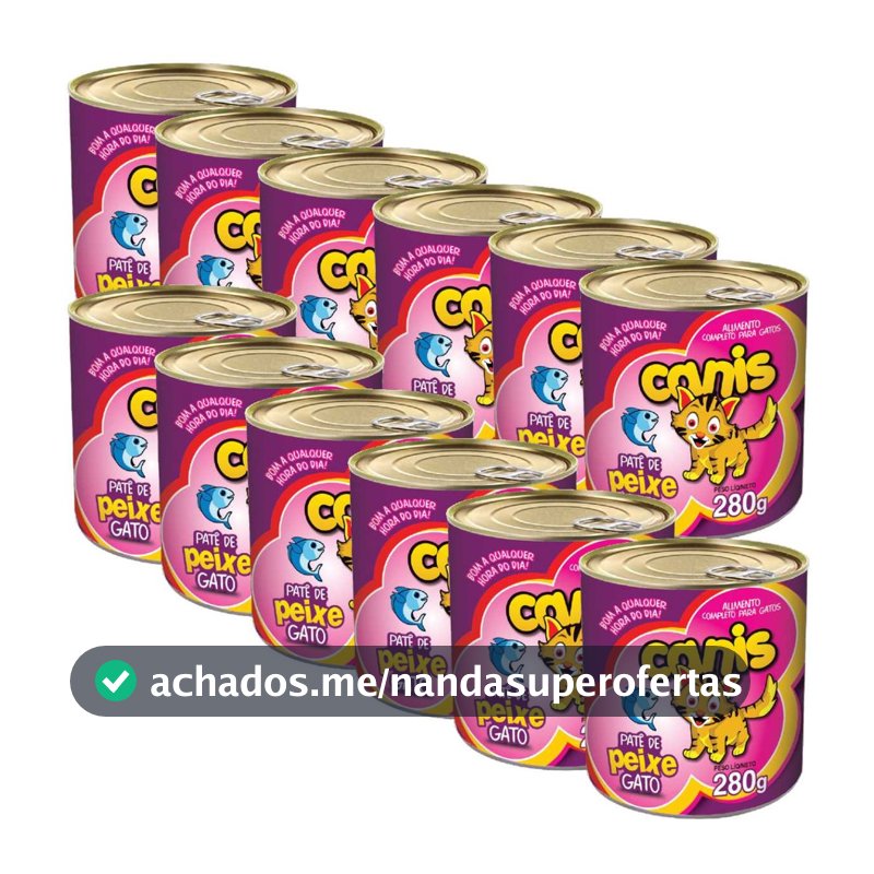 Kit Patê Para Gato Canis Sabor Peixe 280g 12un