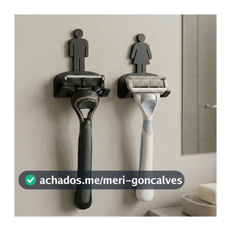 Suporte para Lâmina de Barbear Parede com Fita 3M Organizador Banheiro Barbeador Masculino Feminino