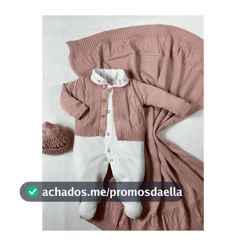Kit Saida Maternidade Menina Bebe Tricot Begê