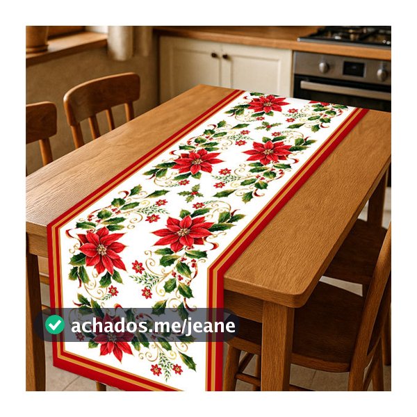 Trilho Caminho De Mesa Decoração Tema Natal Medidas