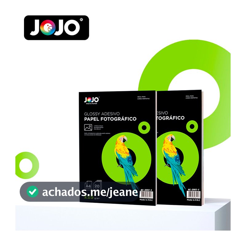 Papel Fotográfico A4 ADESIVO Glossy 115g 100 Folhas Super Brilhante JOJO