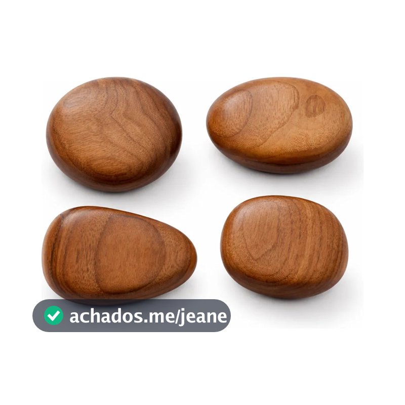 Kit 4 Cabideiro de Parede Madeira Maciça Ganchos Orgânicos Adesivo ou Parafuso Suporte Toalha Bolsa Zenlart