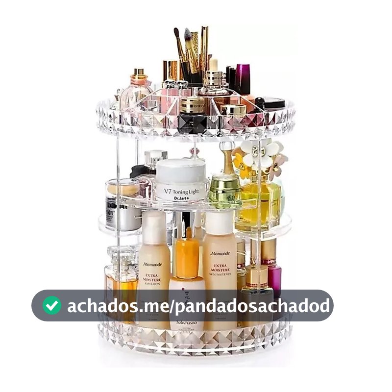 Organizador De Cosmético Maquiagem Acrílico Giratório 360º