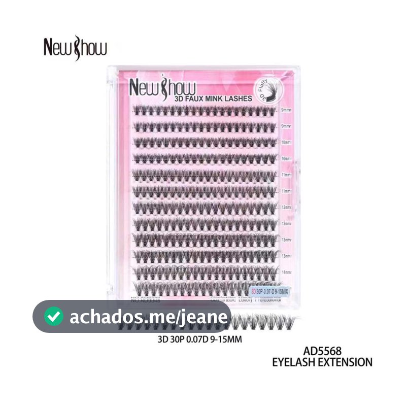New Show 240/144Cílios Postiços Tufo Volume 30P/40P/50P 3D Curl Mix 9-15mm - Extensão Profissional