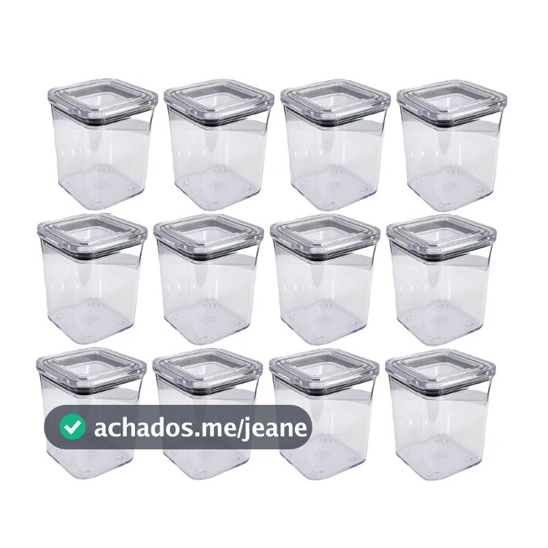 jogo de 12 Pote Hermético Acrílico 200ml p/ Temperos + BRINDE