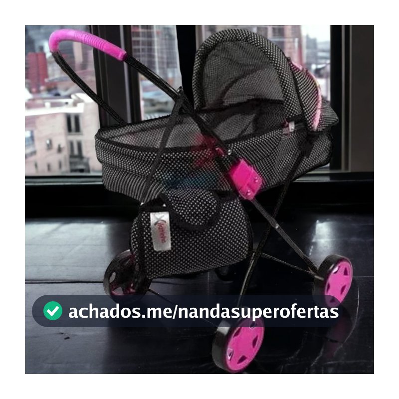 Carrinho de Boneca Bebê Reborn Xikitinha com Bolsa e Mamadeira Suíce