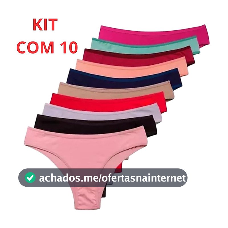 Kit Calcinhas Feminina Algodao Adulto ou Microfibra Conforto Calcinha Tanga