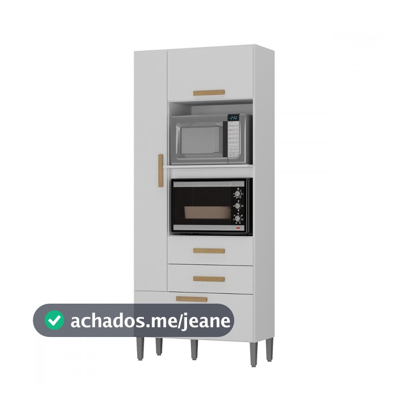 Multiuso para Forno e Microondas Seul 3 Portas 2 Gavetas Branco Atualle
