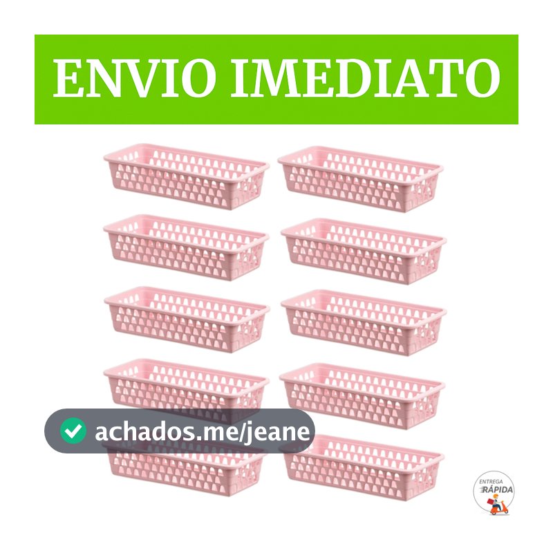 KIT CESTO ORGANIZADOR RETANGULAR CESTINHO MULTIUSO LAVANDERIA BANHEIRO GAVETA PRATELEIRA