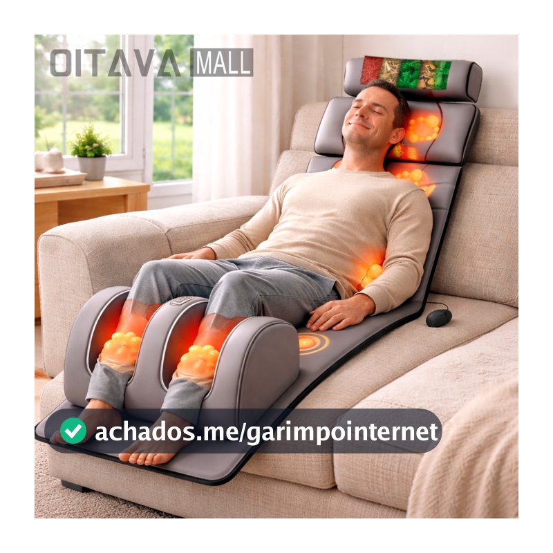 Colchão Massageador Shiatsu com Aquecimento, Airbag, Vibração e Controle Remoto