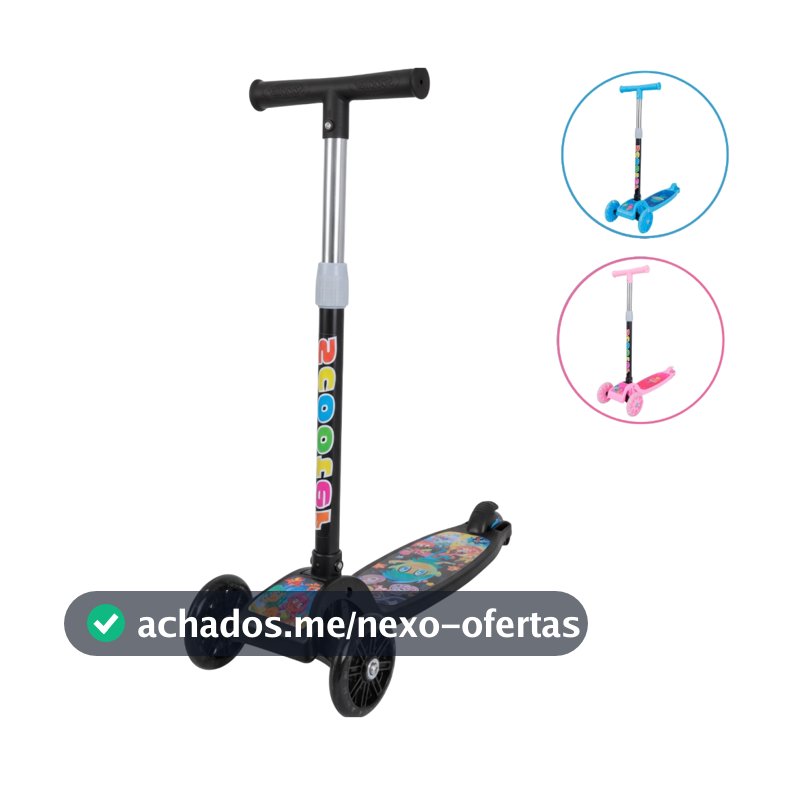 Patinete infantil 3 rodas com led ajustável scooter dobrável menino menina