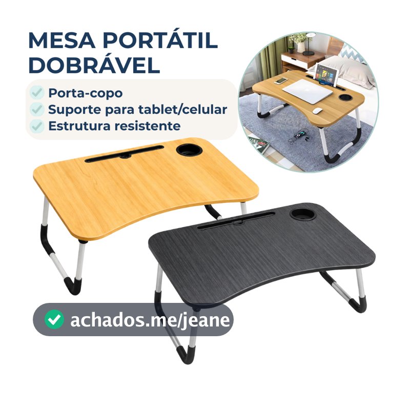 Mesa Dobrável Para Notebook Com Porta Tablet Porta Copos Home Office Mesa de Colo