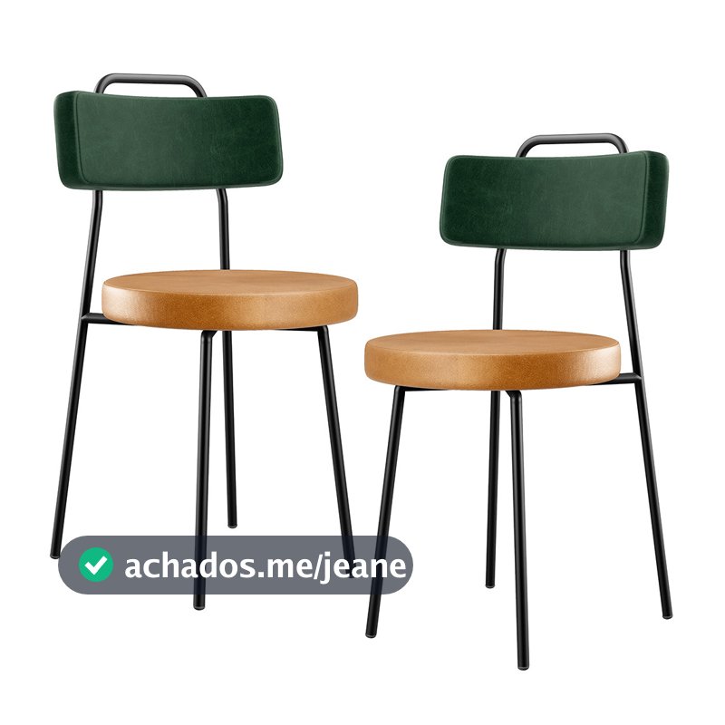 Kit 2 Cadeiras Cozinha Sala Jantar Barcelona L02 Facto Verde Musgo Couríssimo Whisky - Lyam Decor
