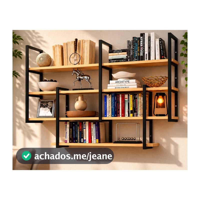 Prateleira Industrial Suspensa Decorativa Organizadora 120cm