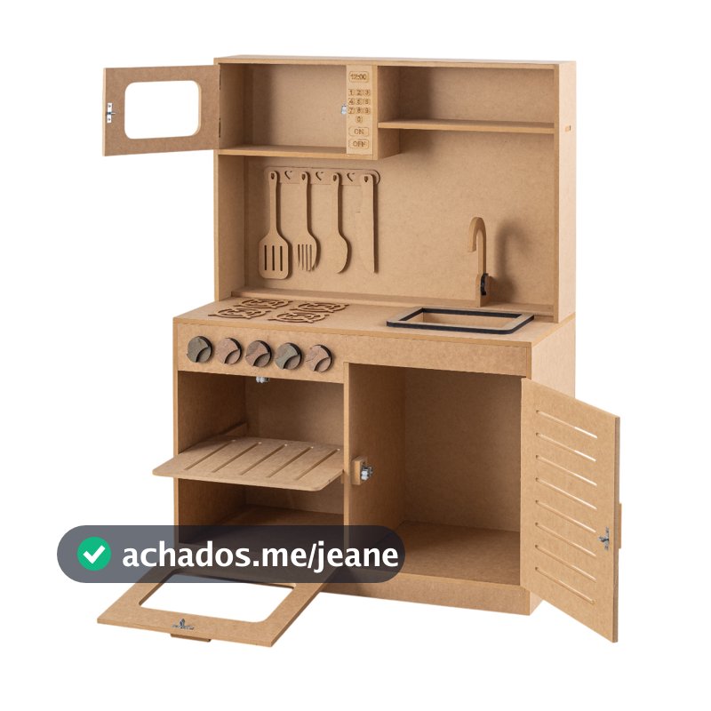 Cozinha Infantil Brinquedo Criança Completa Fogão Mdf