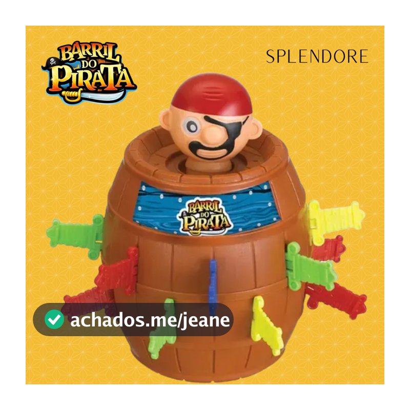 Barril Pirata Pula Pirata Brinquedo Infantil Educativo Espadas Medio Crianças Jogo de Mesa