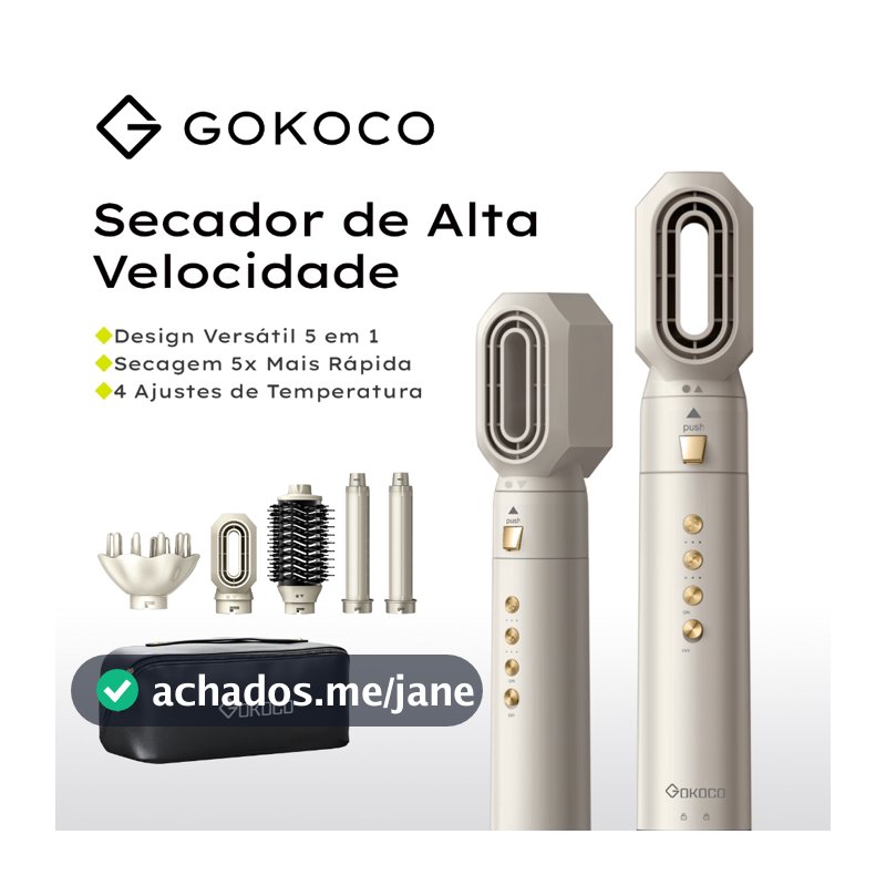 GOKOCO Escova Secadora 5 Em 1 Conjunto De Secador De Cabelo Multifuncional De Alta Velocidade Dupla voltagem 110V-240V