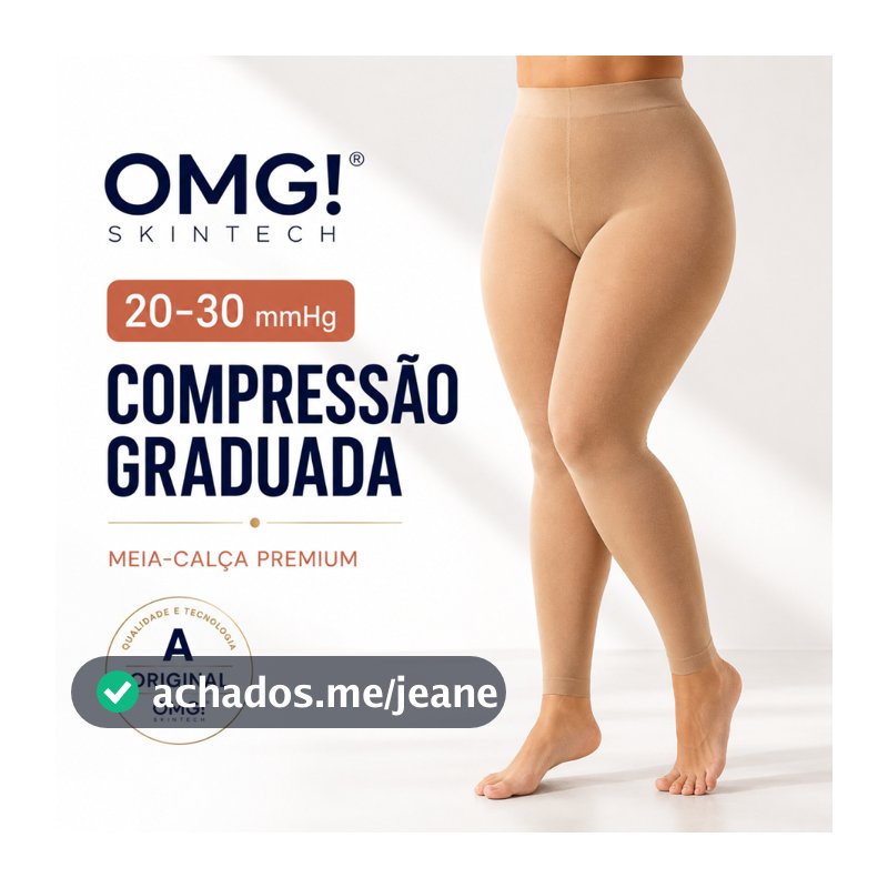 Meia Calça de Compressão Pantyhose 20-30 mmHg -Trombose, Antivarizes, Inchaço e Dores - Premium
