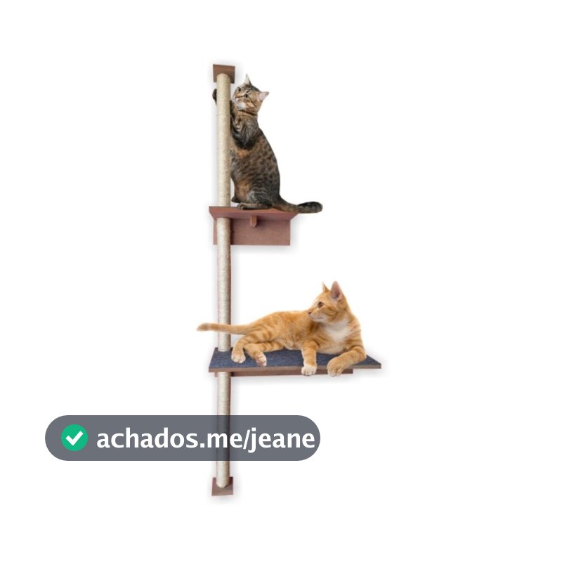 Torre arranhador para gatos 1.50m 2 prateleiras 15mm  com cartepe