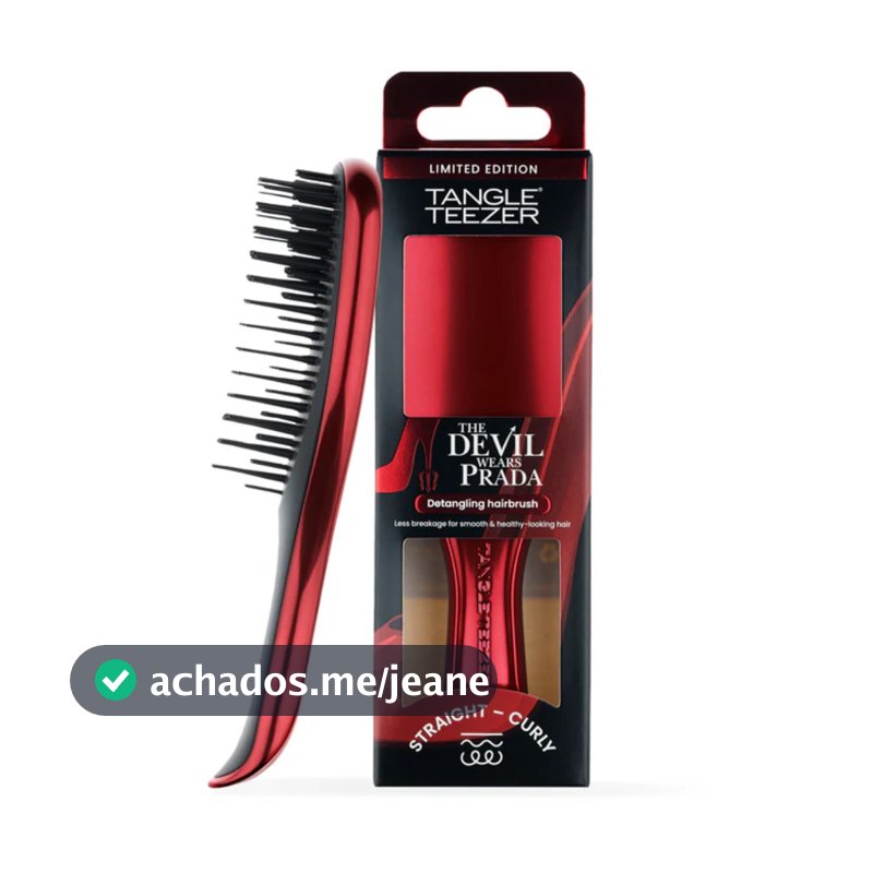 Escova De Cabelo Mini Ultimate Detangler Chrome Edição Limitada Vermelho Metálico