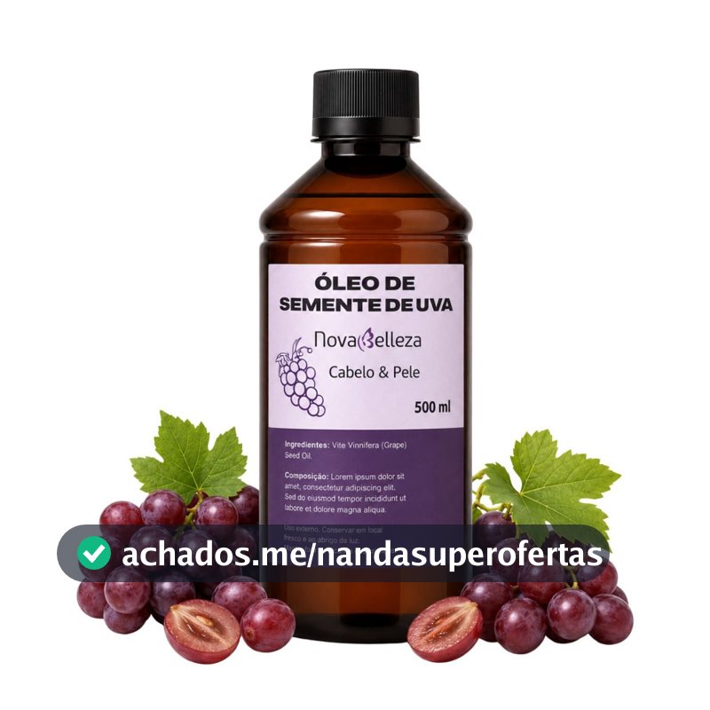 Óleo de Semente de Uva 100% Puro Prensado a Frio Para Massagem Umectação Capilar