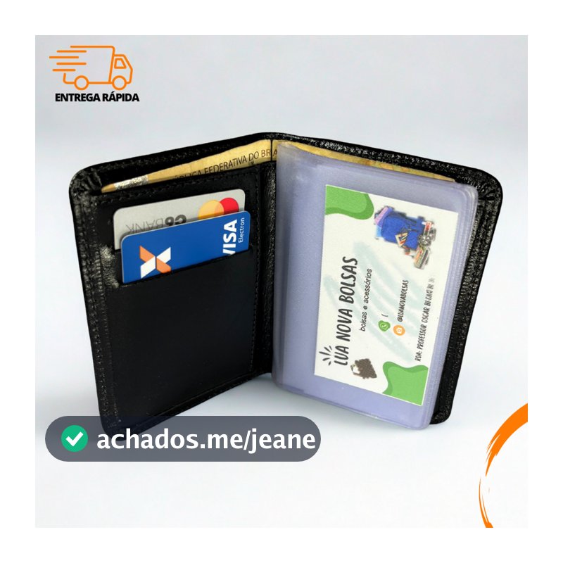 Carteira Masculina Slim Pequena |Carteira masculina couro Modelo Leve, Porta Cartão e CNH