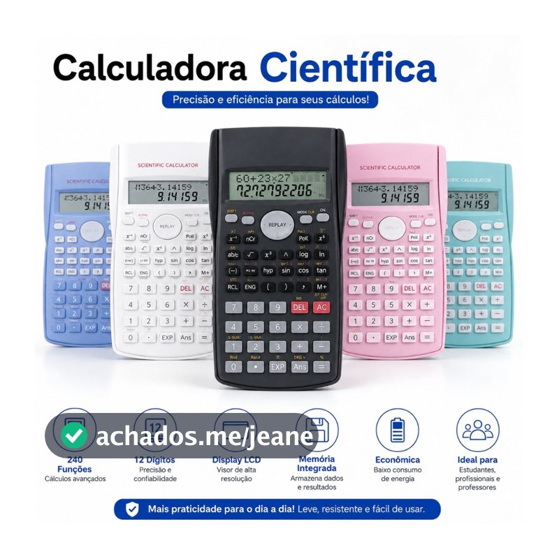 Calculadora Científica Multifuncional Visor Operações Matemáticas Avançadas Funções Trigonométricas