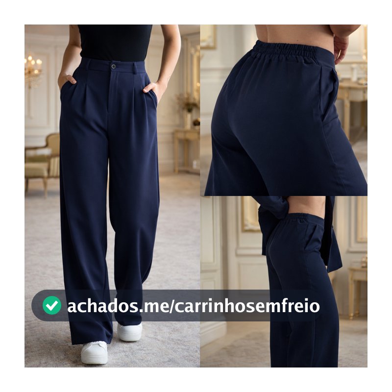 Calça Pantalona Alfaiataria Feminina COM ELÁSTICO NA CINTURA TECIDO DE QUALIDADE MELHOR QUE A DUNA