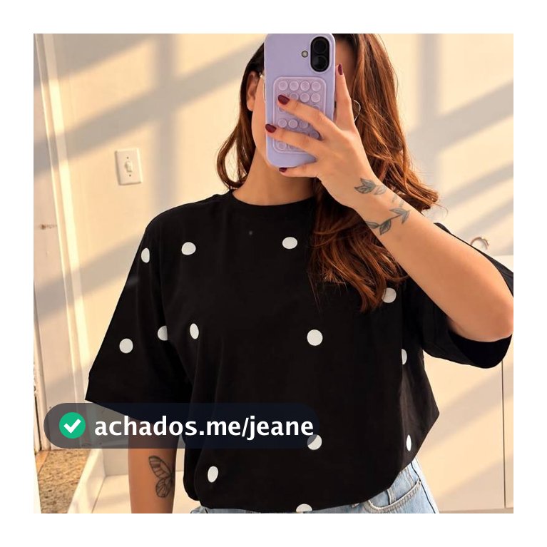 Blusa Feminina Oversized Poá Casual Preta 100% Algodão Premium - Envio Imediato
