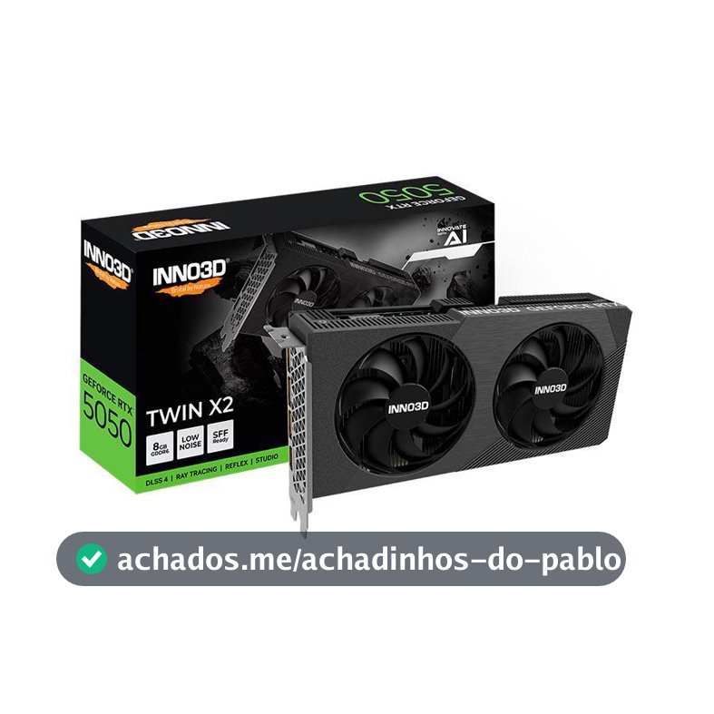 Placa de Video INNO3D GeForce RTX 5050 Twin X2, 8GB, GDDR6, 128-bit, N50502-08D6-174071N