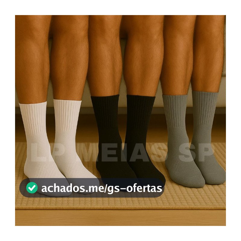 KIT ate 15 Pares de Meia Cano Alto