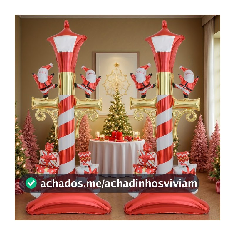 2 peças de luzes de Natal com balões de folha em formato de Papai Noel, balões infláveis auto-selantes de alta qualidade