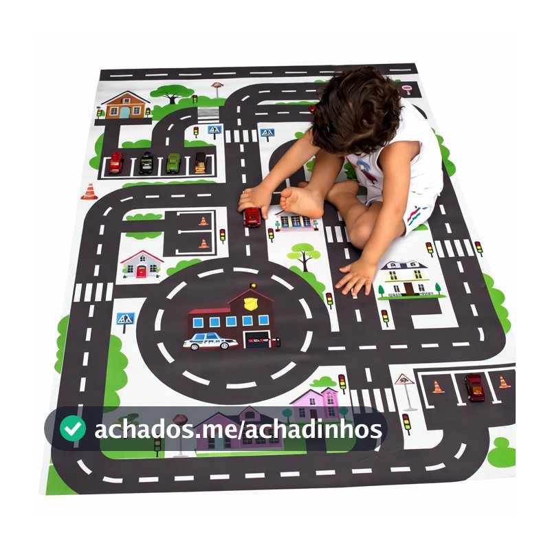 Pista de Corrida Carrinho Tapete Lona Carros Cidade Infantil Interativo