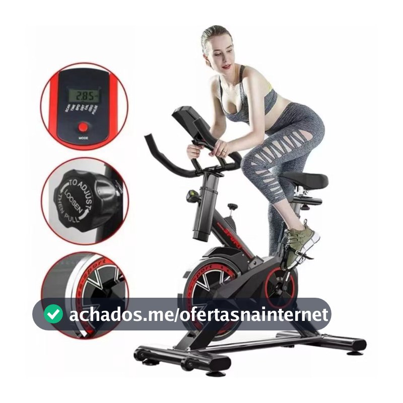 Esta é uma bicicleta ergométrica doméstica silenciosa, equipada com um volante de 15 kg e capacidade de carga de 150 kg.