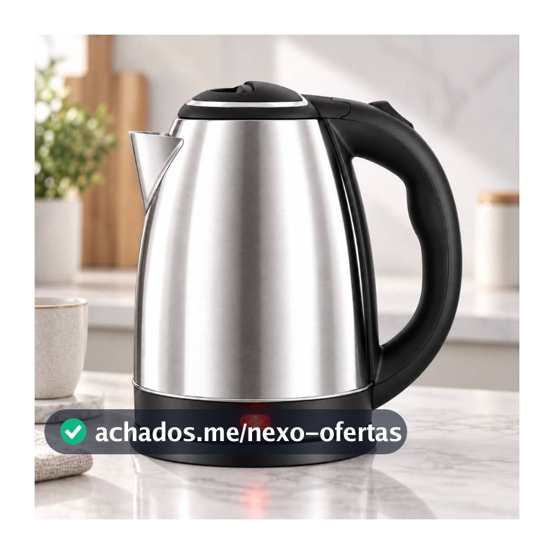 Chaleira Jarra Elétrica Térmica Bule Com Tampa Inox Prateada 1,8 Litros 1000W