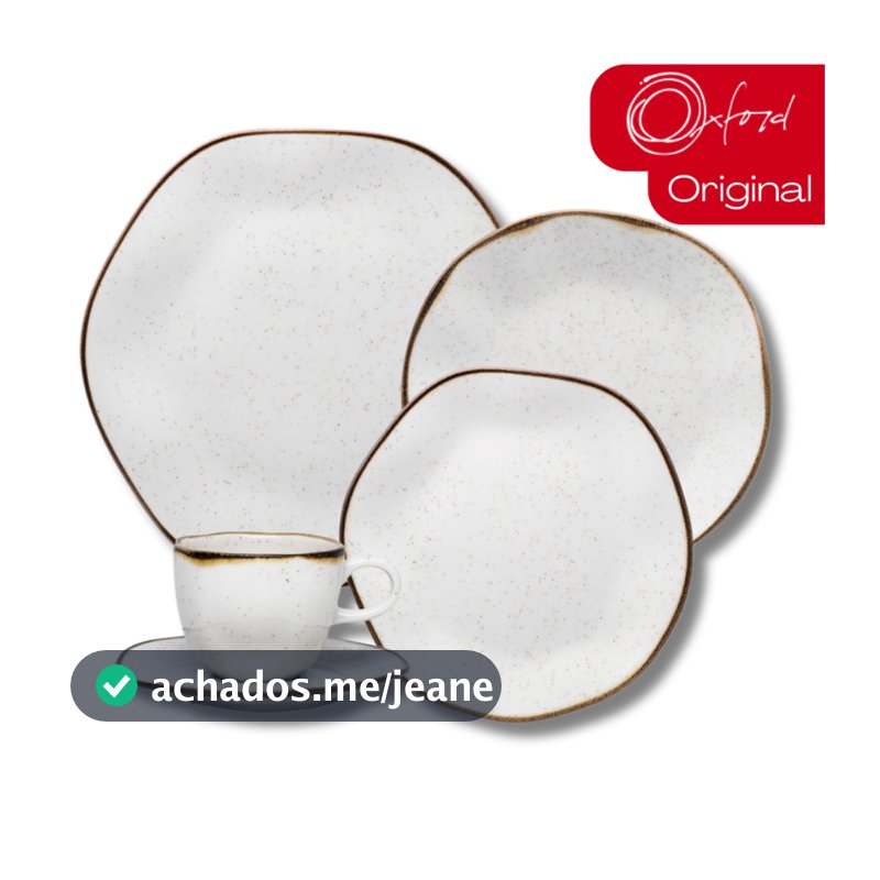 Aparelho de Jantar e Chá Porcelana 30 Peças Ryo Maresia Jogo de Pratos e Xícaras Oxford