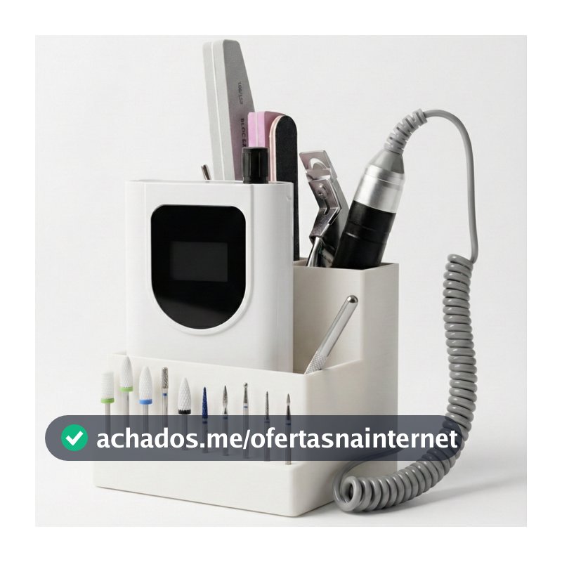 Organizador de Brocas e Motor de Lixa Profissional – Suporte Porta Lixa Elétrica Nail Designer
