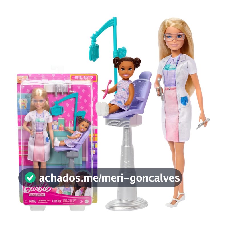 Boneca Barbie Loira Profissões Dentista Com Acessórios E Paciente Mattel JCR74