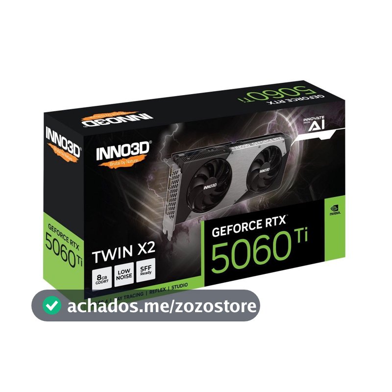 Placa de Video GeForce NVIDIA INNO3D RTX5060TI 8GB TWIN X2  GDDR7 N506T2-08D7-193075N