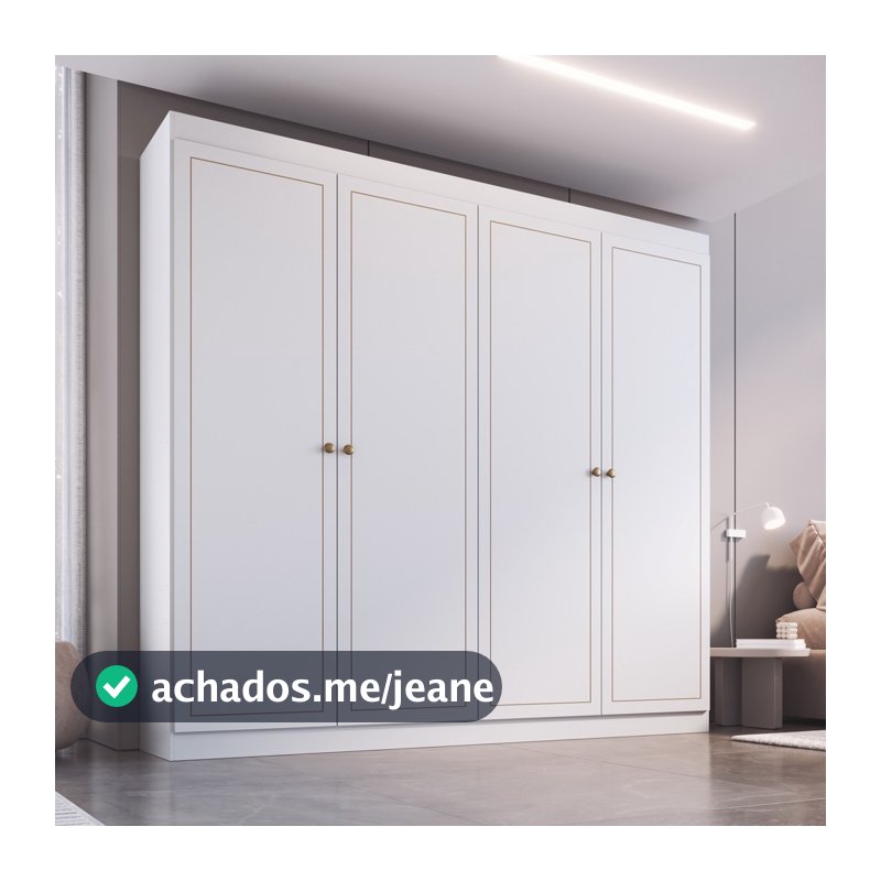 Guarda Roupa 4 Portas 2 Gavetas America Branco