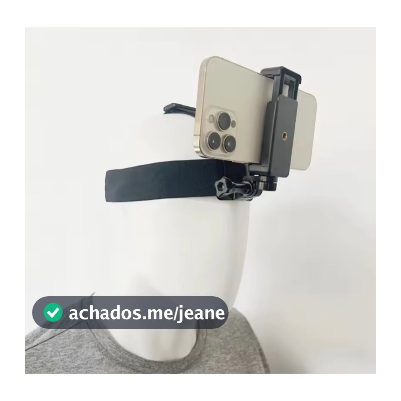 Suporte de Celular para Cabeça Mãos Livres | Suporte para Gravar Vídeos POV, Rotina, Vlog e Conteúdo