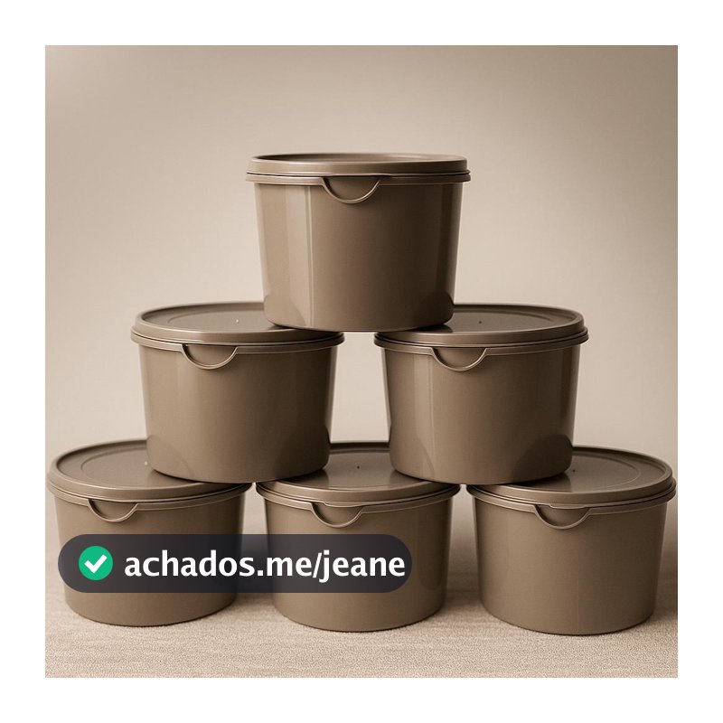 KIT POTES COZINHA 6 POTE REDONDOS 1L