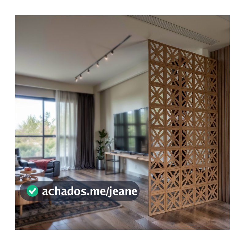 Kit Placas Divisórias Ambiente Mdf Biombo Madeira Decore Sala Quarto Moldura Repartição