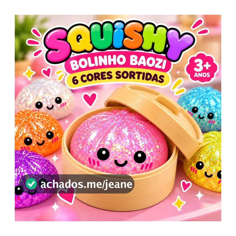 Brinquedo Squishy Bolinho Sensorial Antiestresse Fidget Caixa Misteriosa Dim Sum Mini