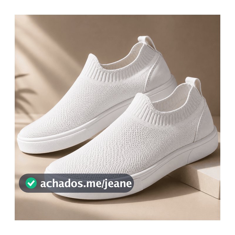 Tênis Meia Feminino Slip On Knit Casual Confortável Leve Antiderrapante Sem Cadarço
