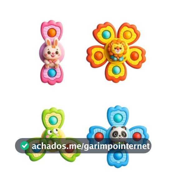 Kit 3 e 4 Spinners Brinquedo Bebê Com Ventosa  Roda Diversão Sensorial Educativo